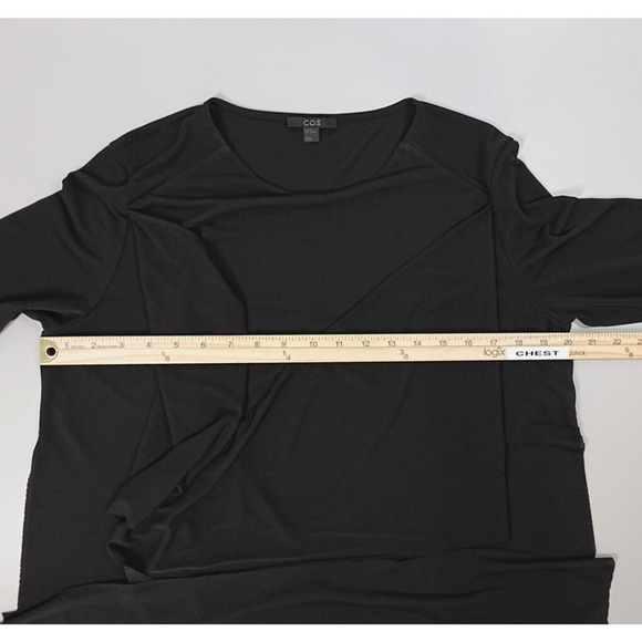 COS Top Womens 10 Black Tiered Tunic Minimalist Corporate Goth Career - Picture 13 of 16